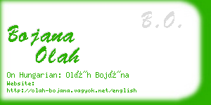 bojana olah business card